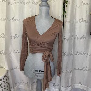 Brown Wrap Up Top